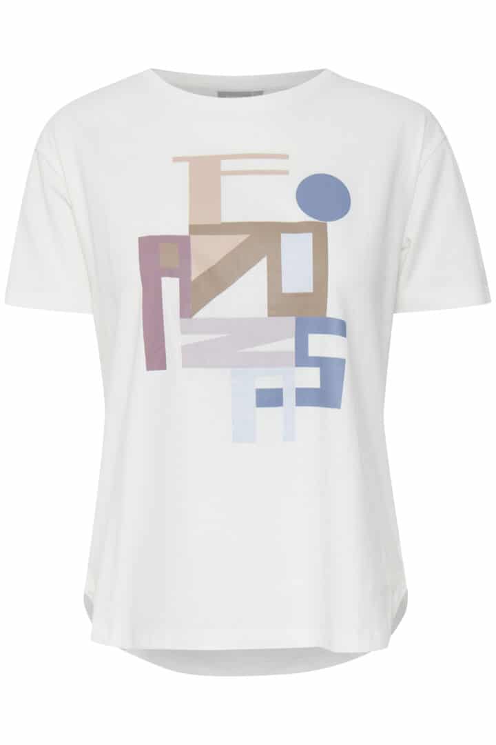 Fransa T-Shirt Fremaprint Off White