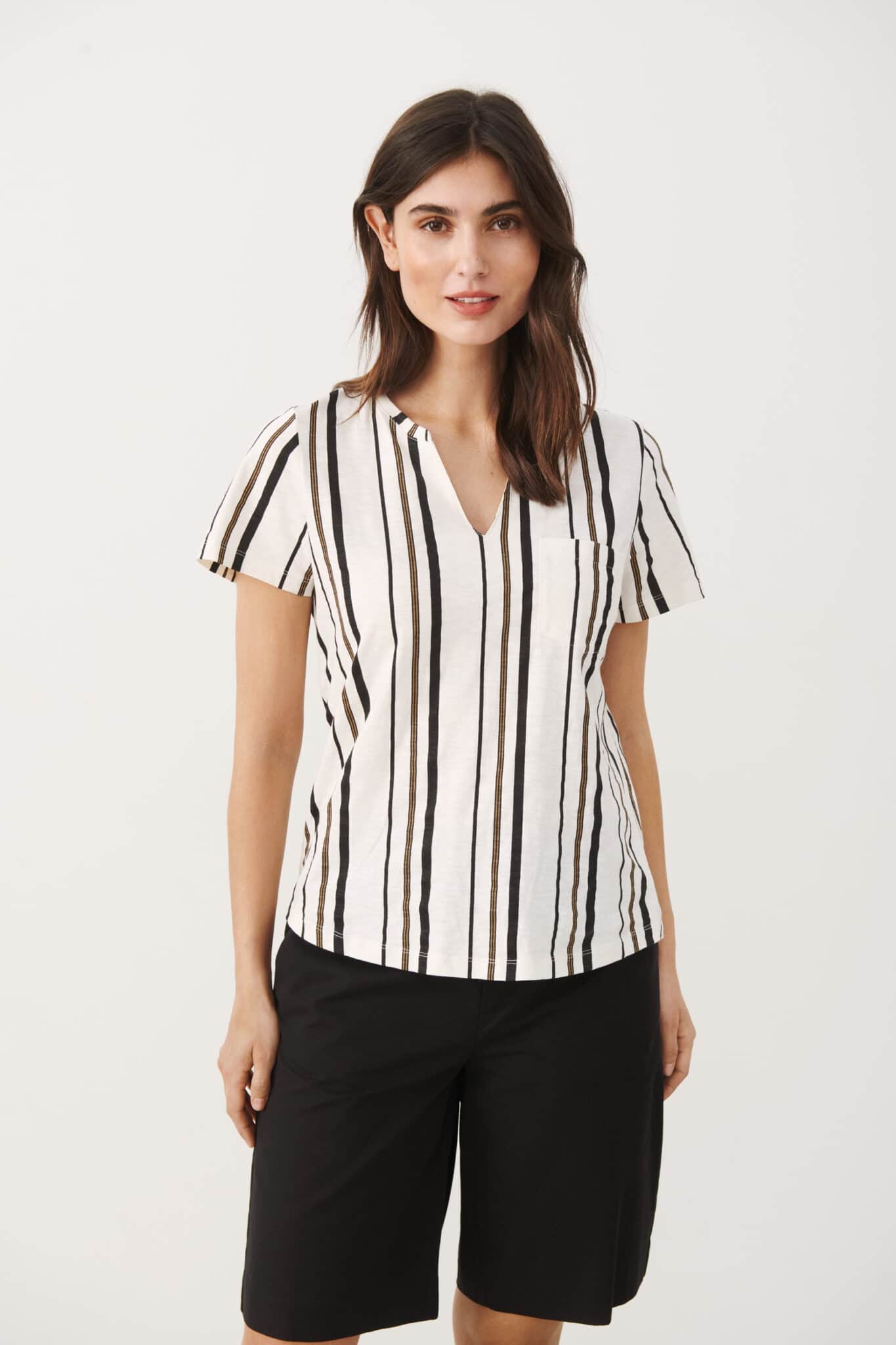 Part Two T-Shirt 30305788 - Farve 300862 Irregular Black Stripe