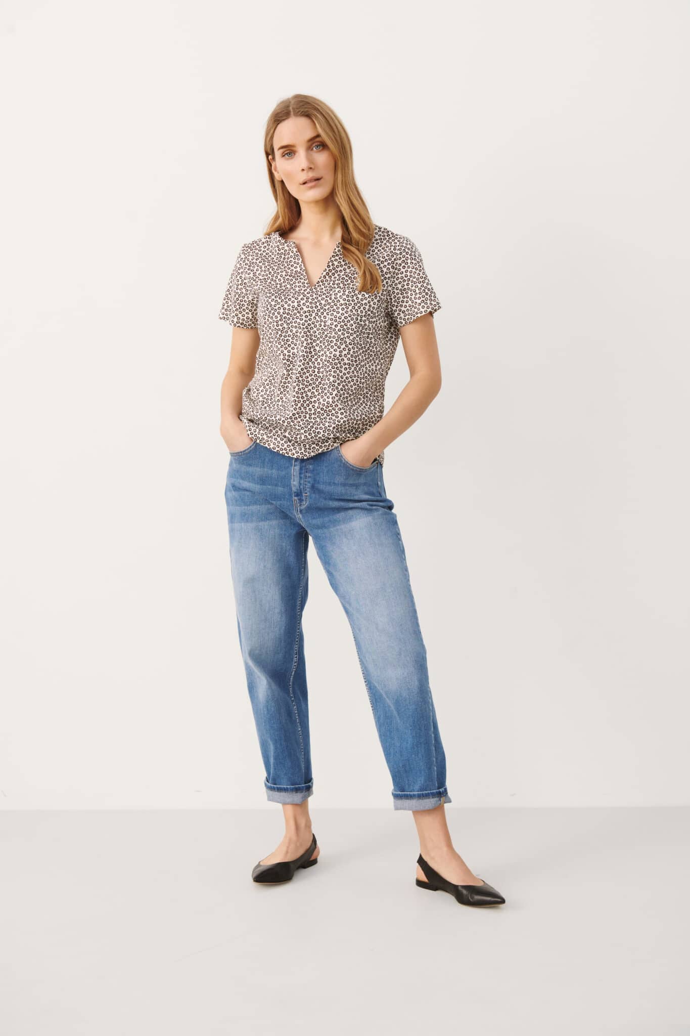 Part Two T-Shirt 30305788 - Farve 300857 Whitecap Gray Mini Flower
