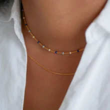 Enamel halskæde lola - Farve Marine 2
