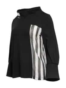 E Bluse Sort Hvid 13231-911