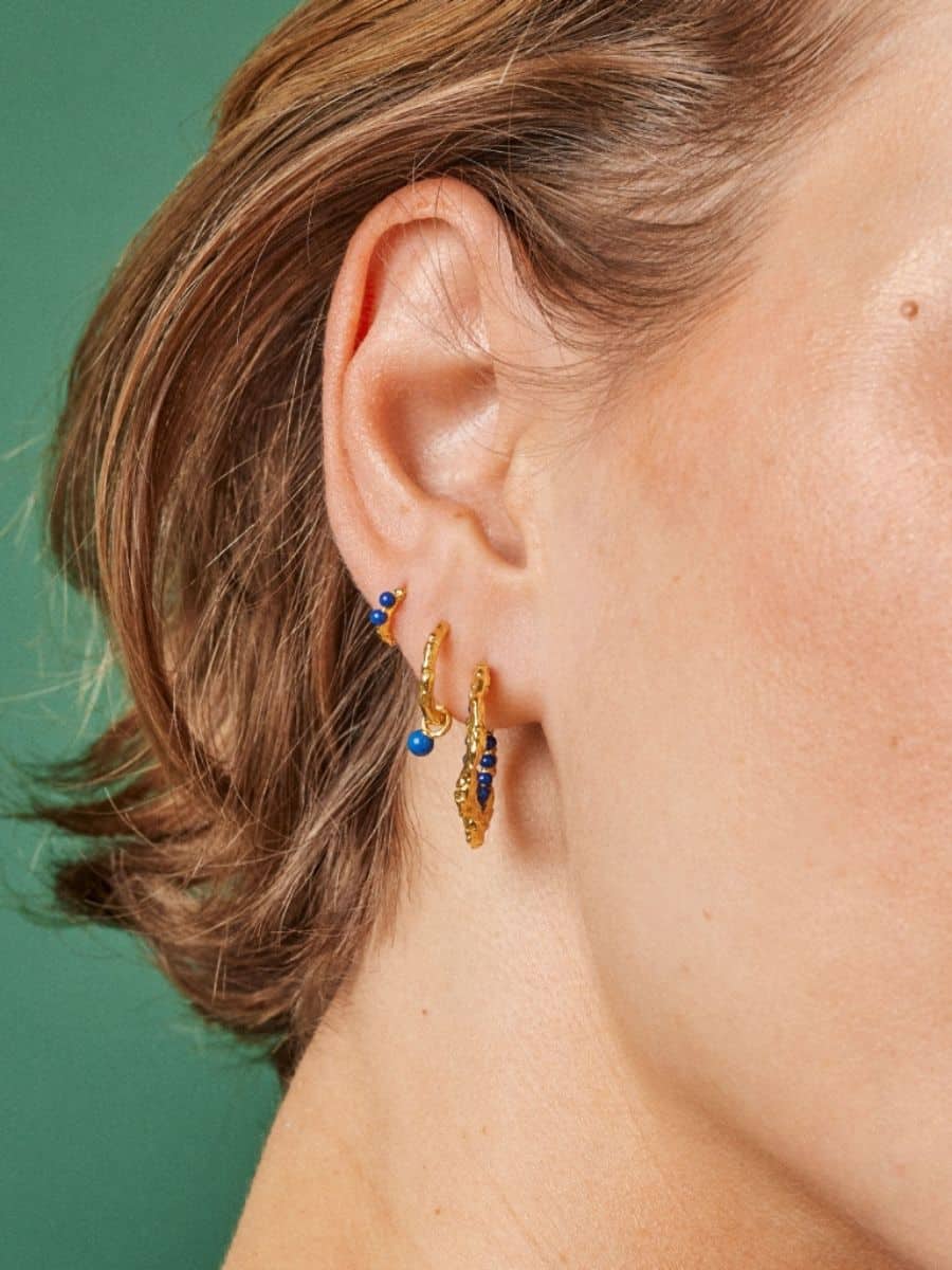 kokain Marquee Demon Play Enamel Hoops Bella ♥ Smukke øreringe med blå perler | Frølund