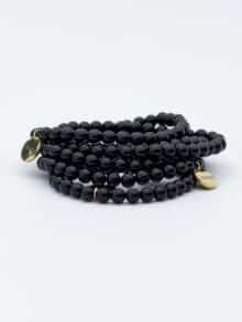 Haniel - armbånd Sort Karneol natursten 6mm