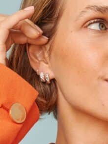 Enamel ørering Nela Sølv1