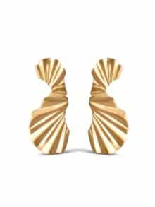 Enamel ørering big wave - Guld