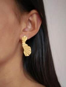Enamel ørering big wave - Guld1
