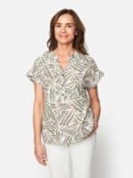 Signature Bluse - Dusty Olive Mix2