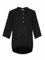 Tiffany hør Bluse 17661 - Black