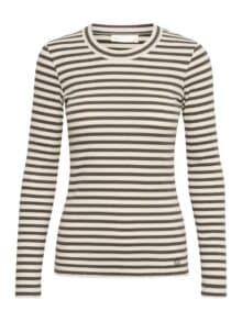 Inwear DagnalW striped T-shirt - Army-Hvid