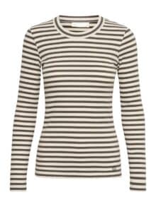 Inwear DagnalW striped T-shirt - Army-Hvid