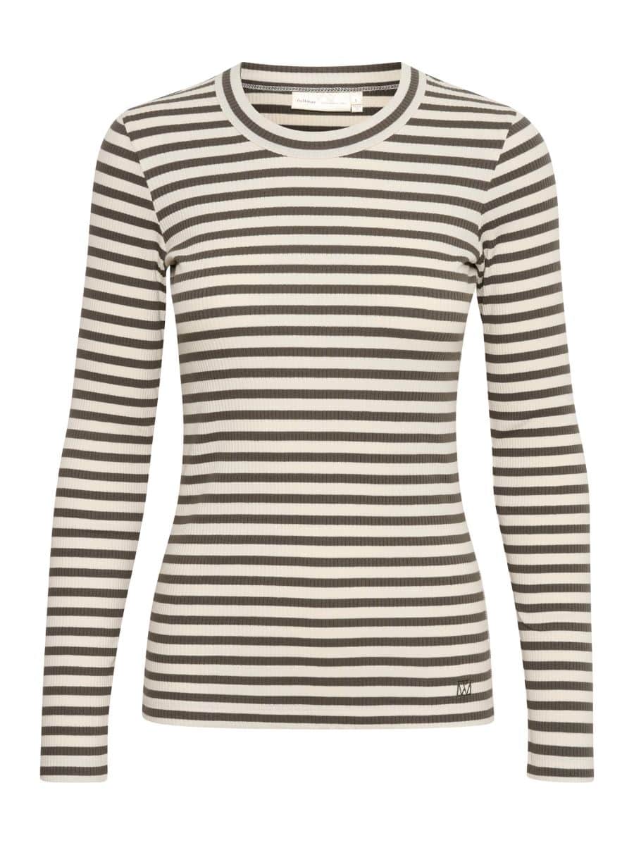 Inwear DagnalW striped T-shirt - Army-Hvid