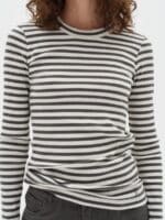 Inwear DagnalW striped T-shirt - Army-Hvid2