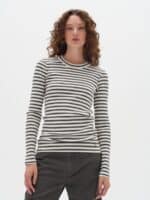 Inwear DagnalW striped T-shirt - Army-Hvid4
