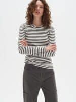 Inwear DagnalW striped T-shirt - Army-Hvid7