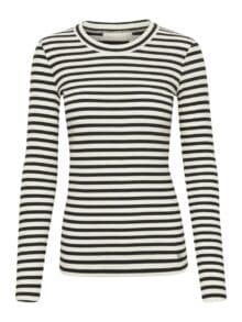 Inwear DagnalW striped T-shirt - Sort-Hvid