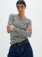 Inwear DagnalW striped T-shirt - Sort-Hvid4
