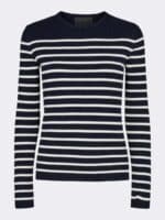 Levete bluse Lr-Agnes 7 - Navy-Hvid