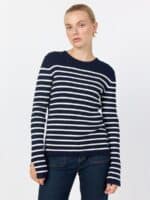 Levete bluse Lr-Agnes 7 - Navy-Hvid2