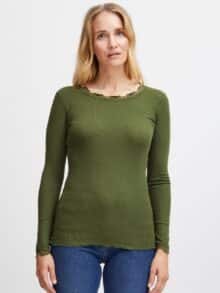 Fransa Blonde Bluse Frhizamond - Riffel Green1