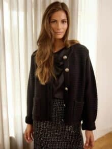 2 Biz Lovisa Strik Jakke - Black 1 ny
