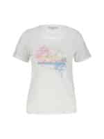 Red Button T-Shirt Tee Temmy - Hvid