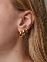 Enamel ørering hoops Wide 15 mm Guld 3 ny