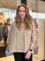 boho love skjorte beige