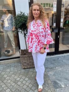 Ella Bluse - Red Flower 1 ny