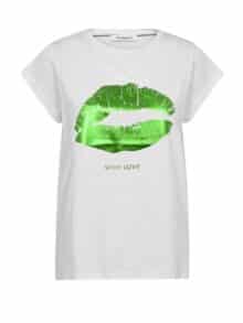 Co Couture The Kiss T-Shirt i en stilfuld hvid og grøn