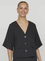 Sister Point Ensia-ss Bluse - Black 5 ny