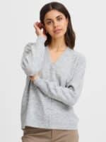 Fransa Cardigan Frellis Car - Light Grey 3 ny