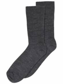 MP Denmark Fine Wool Rib Socks - Grey Melange