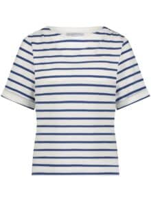 Red Button Terry T-Shirt - Jeans Blue