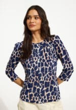 In front Bluse Marcia 16562 3-4 Ærme Blue 501 2