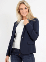 2 Biz Blazer Illie i navy – Klassisk og stilfuld blazer til kvinder.