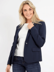 2 Biz Blazer Illie i navy – Klassisk og stilfuld blazer til kvinder.