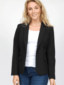 2 Biz Blazer Illie i sort – Klassisk og tidløs blazer til kvinder.