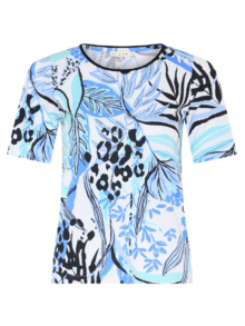 Micha T-Shirt 177191 i Blue Aqua – Klassisk pasform og livligt blå aqua print