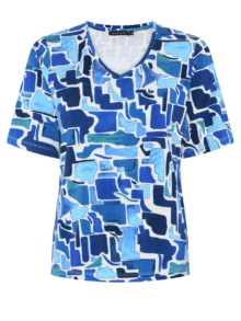 Micha T-Shirt 178 128 i Blue Print 36210 – Klassisk pasform og moderne blå print