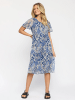 2 Biz Kjole Daria.sp25 - Farve Blue Graphic 1212