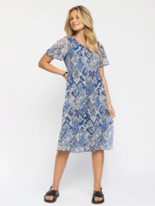 2 Biz Kjole Daria.sp25 - Farve Blue Graphic 1212