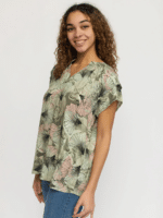2 Biz bluse Pirlo.sp25 - Khaki Leaf 1