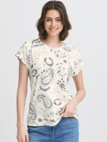 Fransa T-Shirt FRSEEN TEE 20610634 - Farve Frosty Green