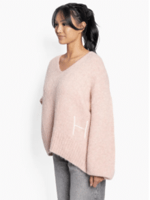 Hest Strik Sofie V neck 2510120139 - Farve Rosa