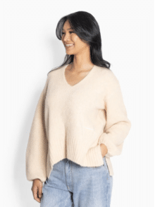 Hest strik Sofie V neck 2510120139 - Summer Sand