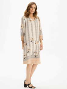 In Front Kjole Kaisa 16621 - blue