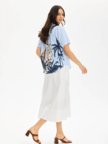 In Front Bluse Tina 16724 - Farve Blue