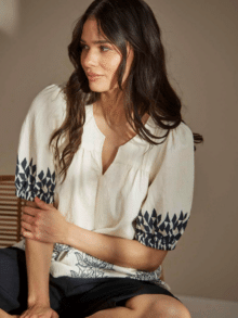 In Front Kjole Lotus 16695 - Navy 1