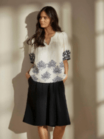 In Front Kjole Lotus 16695 - Navy 2