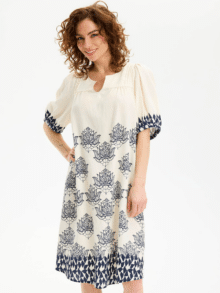 In Front Kjole Lotus 16695 - Navy 3